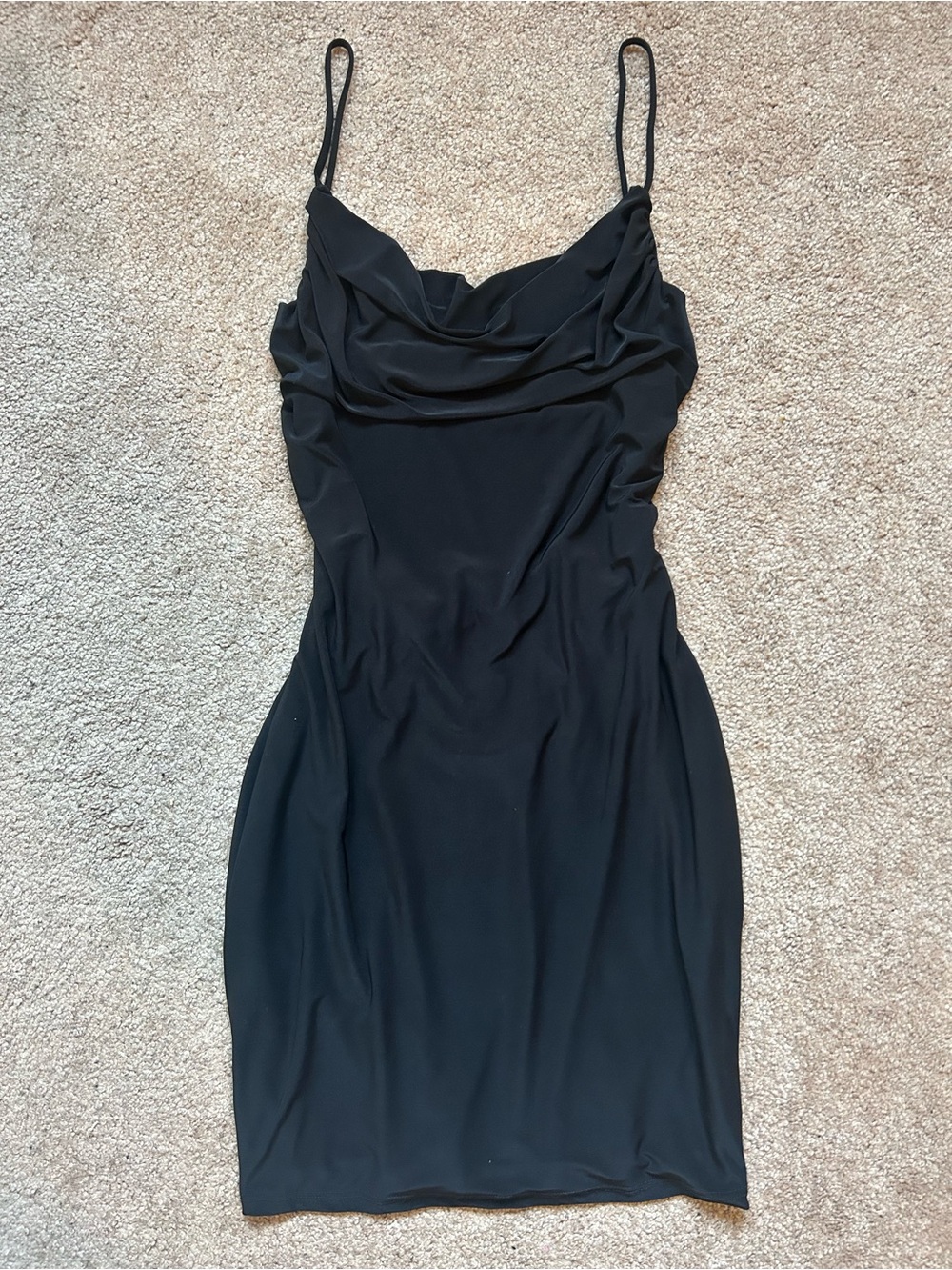 21 SAINTS Black Cowl Neck Mini Dress
